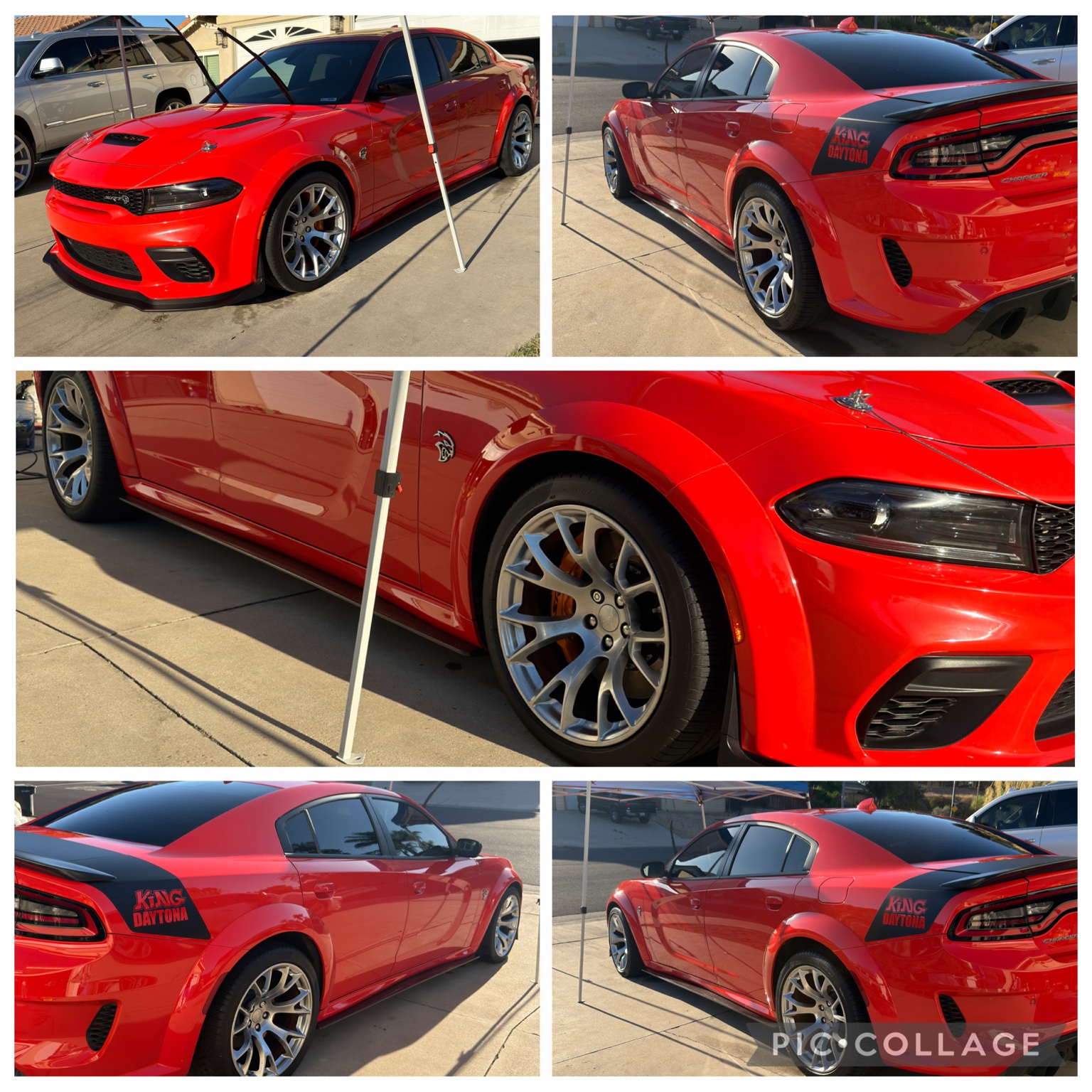 Dodge Charger Daytona detailing photo collage